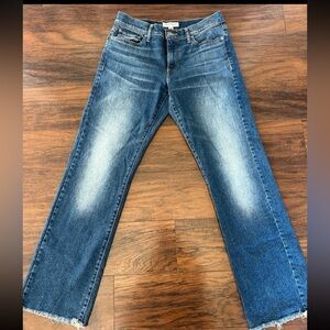 Lucky brand straight leg fringed jeans, size 4
